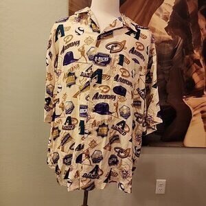 CSA Mens Arizona Diamondbacks Button Front Shirt XL Logo